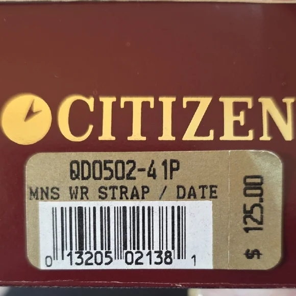Vintage Citizen Men's Watch W/Date & Leather Strap - Gold and Brown